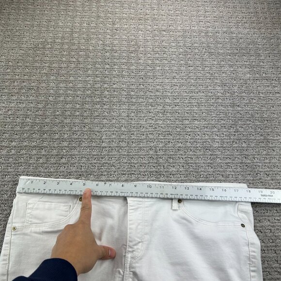 MOSSIMO Denim Legging Pants Women Size 14 White Jeans Zip Bottoms Stretchy - Picture 8 of 12